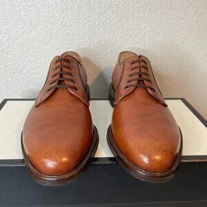 Salvatore Ferragamo Brown Pebble Leather Oxford Dress Shoes Lace up Men's 8.5 D